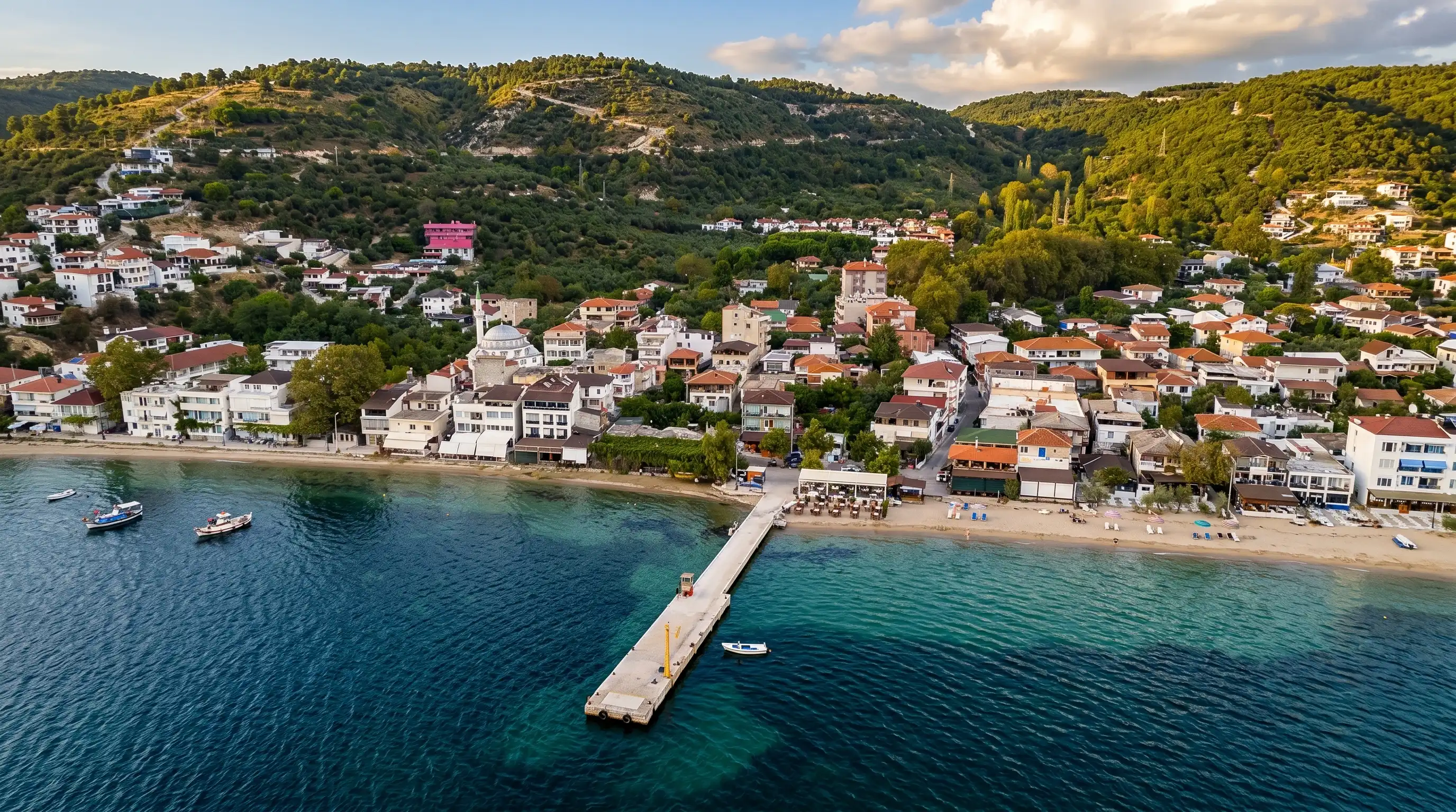 Avşa Adası drone çekimi kuşbakışı görüntü